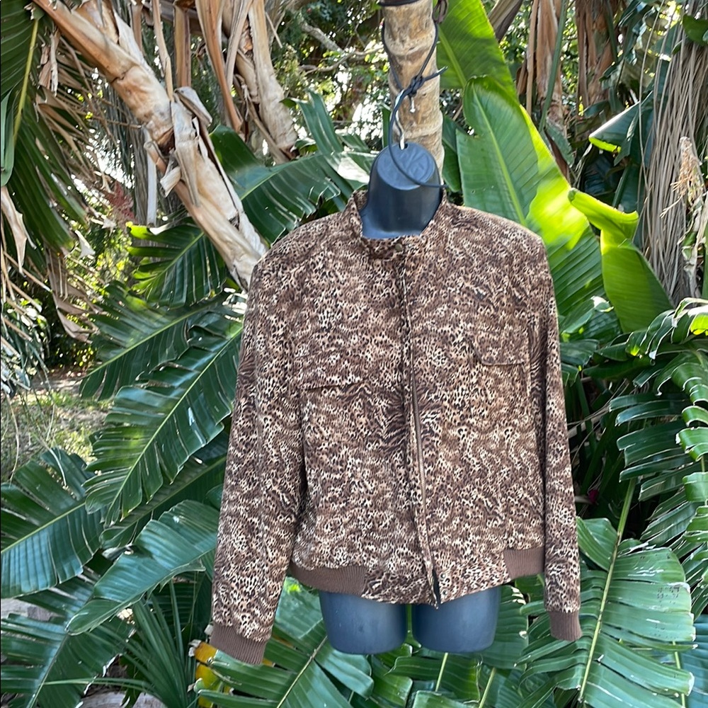 Leopard print or animal print bomber jacket